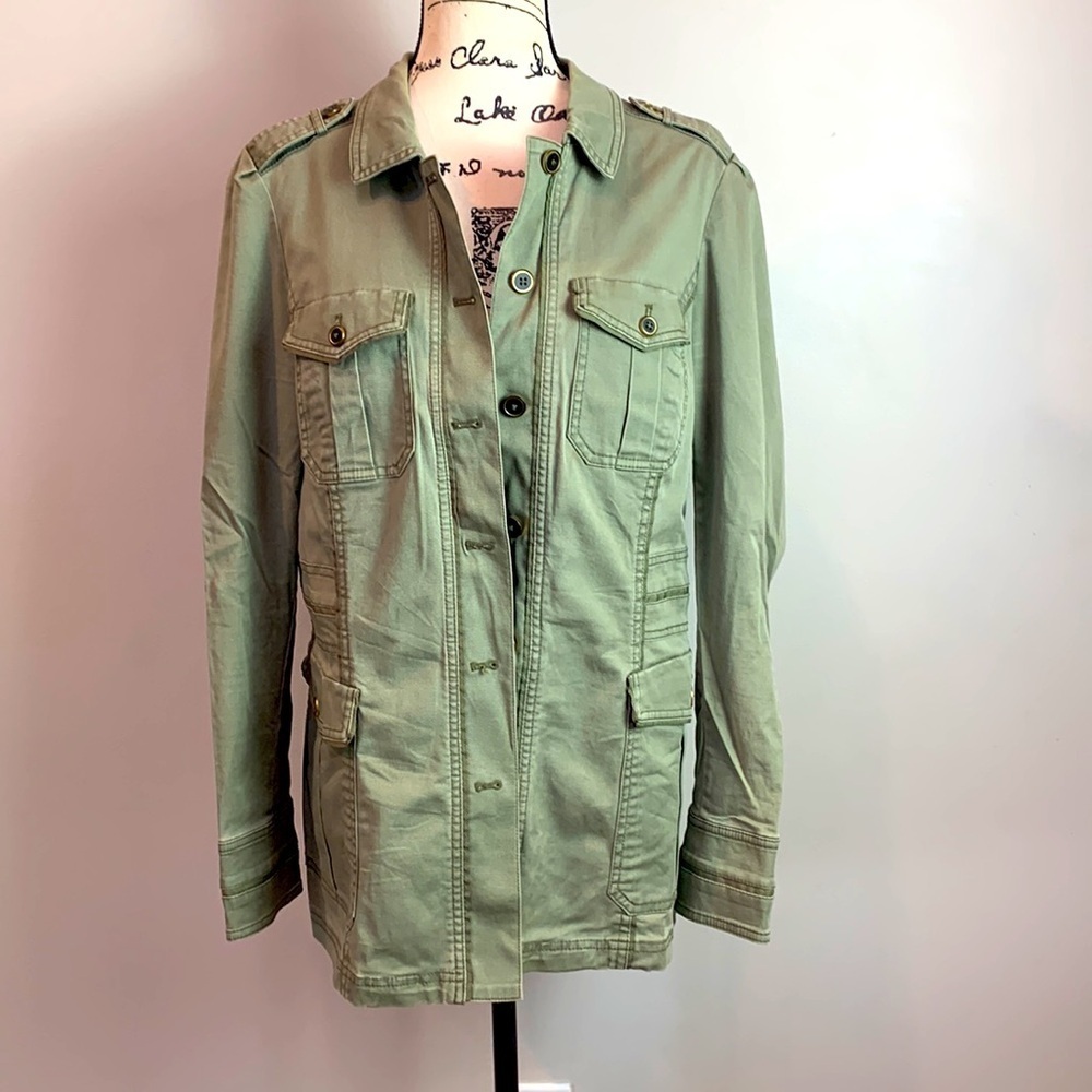 White House Black Market Military Field Jacket in Forrest NEW! - Picture 3 of 11